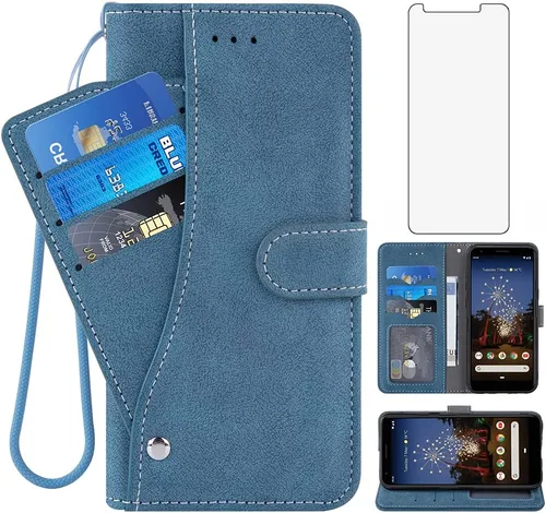 Miniatura 9 de Asuwish Funda compatible con Google Pixel 3a y protector de pantalla de vidrio templado, correa de muñeca, soporte para tarjetas de crédito