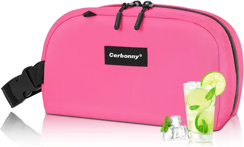 Miniatura 23 de Bolsa de almuerzo enfriadora - Congelable y aislada para viajes, niños/adultos, apta para yogur Rosa