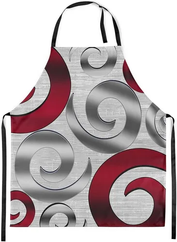 Miniatura 44 de Castle Fairy Delantal de cocina geométrico en espiral, moderno delantal impermeable con rayas simples para adultos (sin bolsillo), 31 x 26 pulgadas
