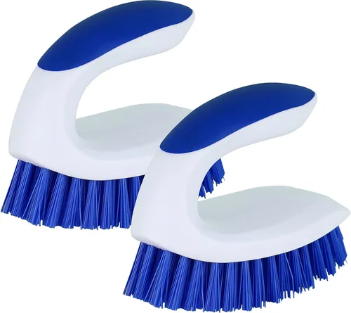 Miniatura 9 de Cepillo de fregar, paquete de 2 cepillos de limpieza para el hogar con cerdas rígidas, cepillo para fregar alfombras, ducha, bañera, cocina