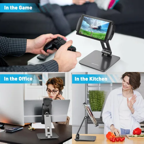 Miniatura 3 de AboveTEK Quiosco de negocios soporte de aluminio para tablet iPad, soporte giratorio de 360° para tableta y teléfono para cualquier tableta de 4 a