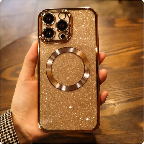 Bonita funda ondulada con purpurina para iPhone 14 Pro Max, funda Kawaii Bling Sparkle para mujeres y niñas, marco ondulado de TPU suave delgado con