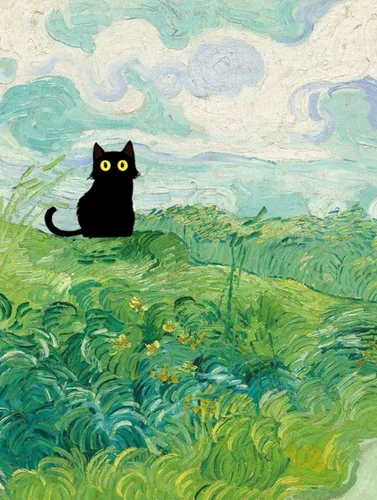 Miniatura 14 de Kits de pintura de diamantes para adultos, pintura de diamante de gato negro 5D, arte de diamantes para adultos, diamantes redondos de taladro
