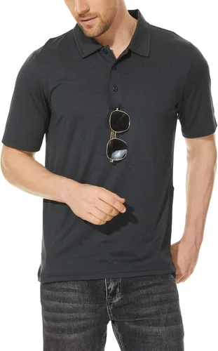 Miniatura 2 de TACVASEN Mens Golf Polo Shirts Short Sleeve Quick Dry Collared Casual Shirt with Buttons PerformanceT-Shirt
