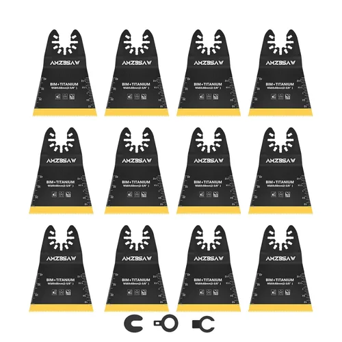 Miniatura 8 de AMZBSAW 16 piezas de cuchillas oscilantes de titanio para corte de metal, cuchillas multiherramienta para clavos de metal blando, material duro