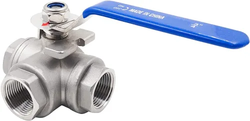 Miniatura 12 de Válvula de 3 vías, válvula de bola de 3 vías con rosca NPT 1 hembra, válvula de puerto L de acero inoxidable para tanque de agua, línea de agua