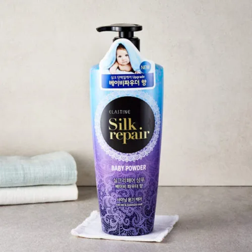 Miniatura 2 de Elastine Silk Repair Shampoo Baby Powder Aroma x 2 unidades (18.6 fl oz 18.6 fl oz/cada uno)