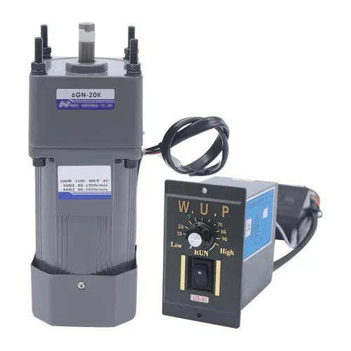 Miniatura 11 de Motor de alto par de CA, motor eléctrico monofásico reversible de 110 V 60 W con controlador ajustable de velocidad variable motor con engranaje