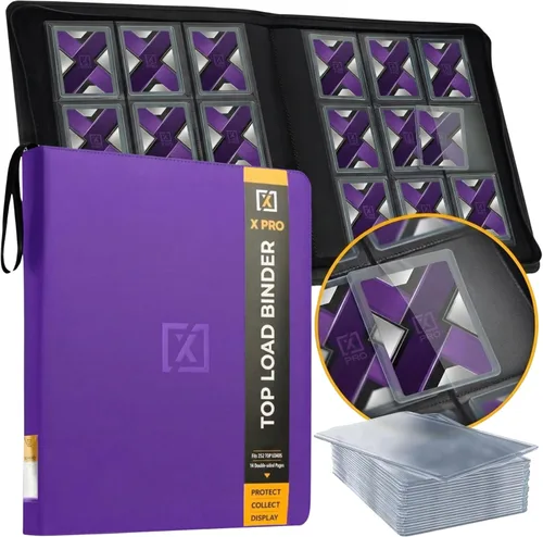 Miniatura 12 de X PRO Carpeta de tarjetas de carga superior, compatible con fundas de tarjetas de carga superior, se adapta a 252 20 cargadores premium incluidos