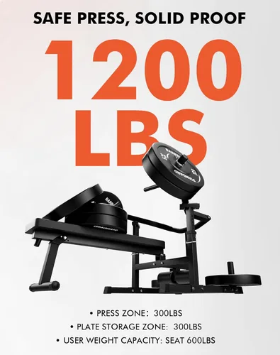 Miniatura 5 de GMWD Chest Press Machine, Bench Press Machine with Independent Converging Arms, Adjustable Flat Incline Bench for Chest, AB Workouts, Shoulder Home