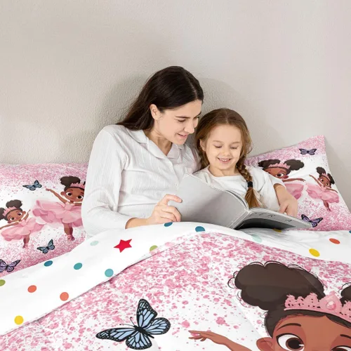 Miniatura 104 de Erosebridal Juego de ropa de cama de princesa de ballet, tamaño Queen, juego de edredón de 3 piezas para niñas bailarinas de ballet, lindo juego