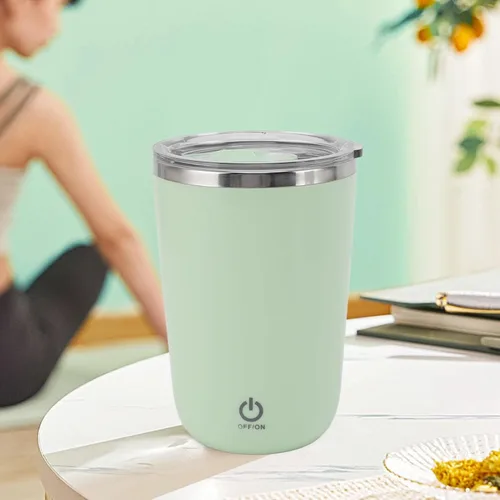 Miniatura 7 de Shaker Bottle - Taza mezcladora eléctrica de acero inoxidable de 11.8 onzas, mezcladora autoagitable, taza de café recargable por USB para deportes