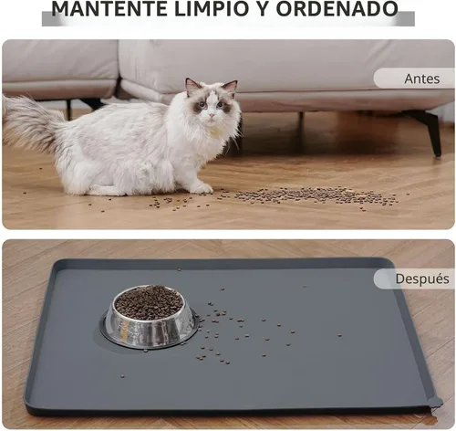 Miniatura 6 de Reopet Tapete de silicona para cuenco de perro y gato, antiadherente, para alimentos, impermeable, varios colores, tamaños y propósitos Gris