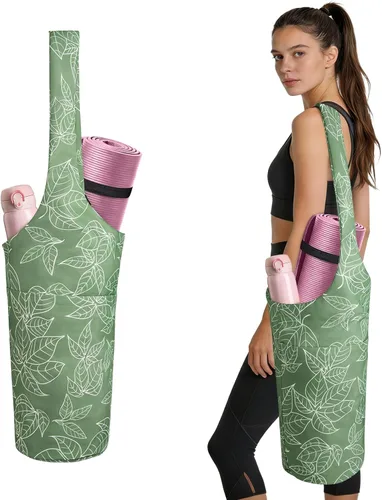 Miniatura 11 de IwIeIaIrI Bolsa para esterilla de yoga para mujeres con bolsillo grande y bolsillo con cierre, accesorios para regalos de yoga con correa de hombro