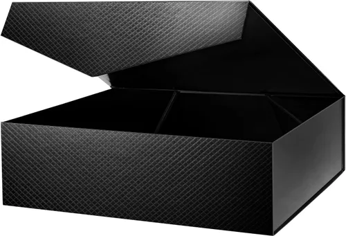 Caja de regalo extragrande con tapas, de 17 x 14.5 x 5.5 pulgadas, caja de propuesta de padrino de boda negra con cierre magnético para todas las