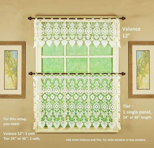 Miniatura 7 de Cortina de Medallón Macramé de Today's Curtain 30 cm, Color Écru, 89 cm x 30 cm