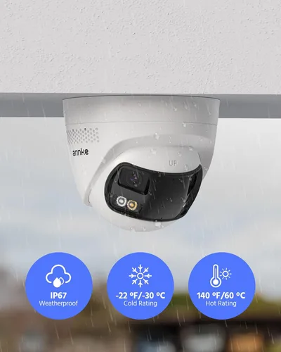 Miniatura 6 de ANNKE Cámara de seguridad FCD800 PoE para exteriores con doble lente 180° archivada de visión, cámara de vigilancia IP de 8MP compatible con visión