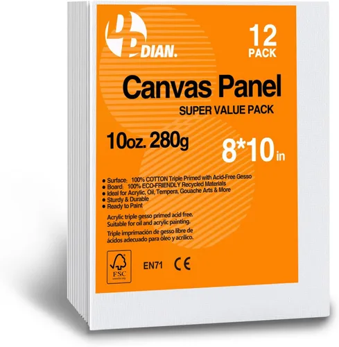 Miniatura 10 de Paquete de 40 tableros de lienzo para pintar, paquete de 8 x 10 pulgadas, paneles de lienzo para pintura al óleo y acrílica