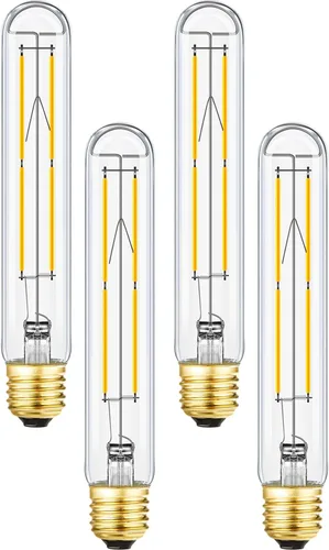 Miniatura 11 de Leools Bombilla LED E26 regulable de 4 W, igual a 40 W, luz blanca suave, 30000 K, E26, bombilla Edison AC120V 400lm tubular T9 T10 bombilla LED