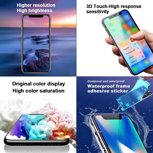 Miniatura 4 de EFAITHFIX para iPhone X Reemplazo de pantalla LCD de 5.8 pulgadas, montaje de marco LCD, pantalla táctil 3D digitalizador con kit de herramientas