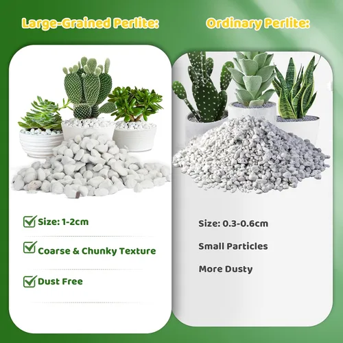 Miniatura 3 de Doter Perlita gruesa orgánica para plantas (0.4 a 0.8 pulgadas de diámetro), mezcla de acondicionador de aditivo natural para suelos