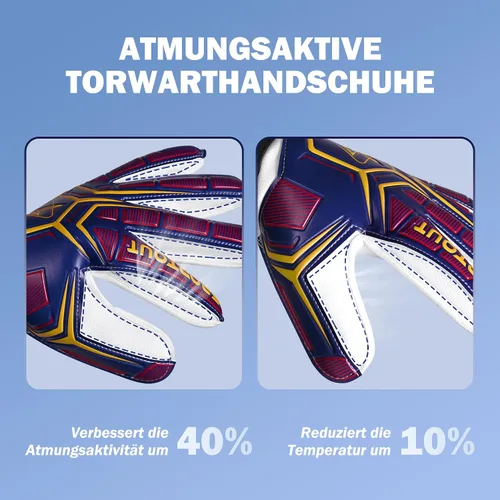 Miniatura 4 de Guantes de portero Sportout, guantes de portero con protección para los dedos, guantes de portero de fútbol transpirables, látex de 4 mm