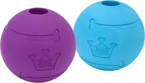 Chew King - Pelotas para lanzar y buscar, juguete de goma natural extremadamente duradero de 4 pulgadas, paquete de 2 (CM-10031-CS01)