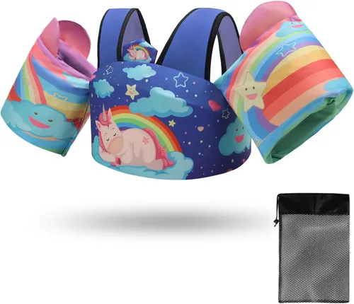 Miniatura 10 de Chaleco de natación para bebés para aprender a nadar, chaqueta de ayuda de natación para bebés de 2, 3, 4, 5 y 6 años, alas de agua para el brazo