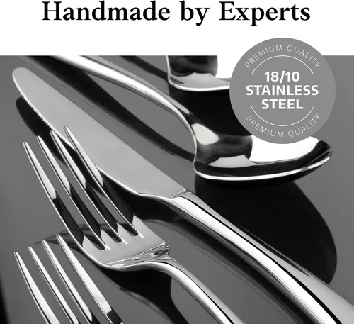 Miniatura 8 de Artaste Rain II - Cuchillo de cena forjado de acero inoxidable 18/10, juego de 12, 9.5 pulgadas