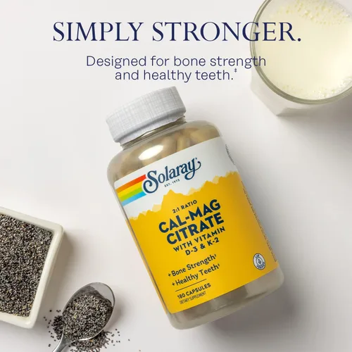 Miniatura 3 de SOLARAY Citrato de calcio y magnesio con vitamina D3 K2 - Suplementos de calcio para mujeres y hombres - Apoyo a la salud ósea y cardíaca