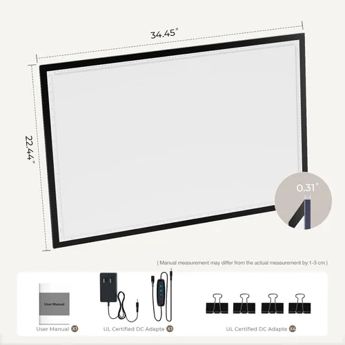 Miniatura 9 de Almohadilla de luz A1 para pintura de diamantes, 10000+ LUX súper brillante, 3 colores y 10 niveles/tablero de luz de atenuación continua extra