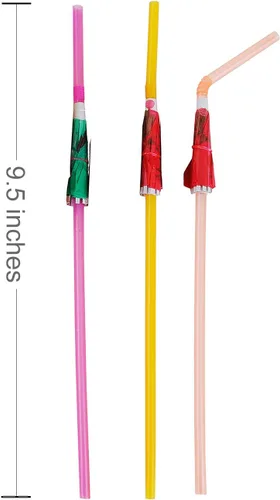 Miniatura 8 de ALINK 50 Pajillas con Sombrilla Parasol, Suministros de Decoración para Fiestas en la Playa de Cóctel de Luau en Estilo Hawaiiano Diseño de paraguas
