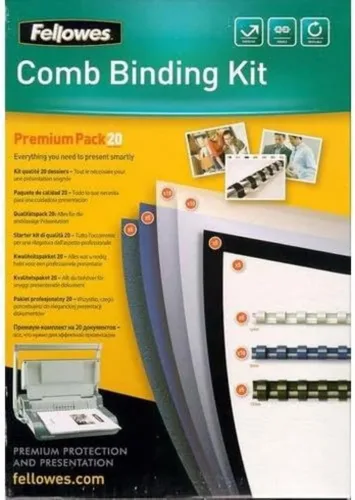Fellowes Kit de encuadernación de peine premium - Paquete de 20