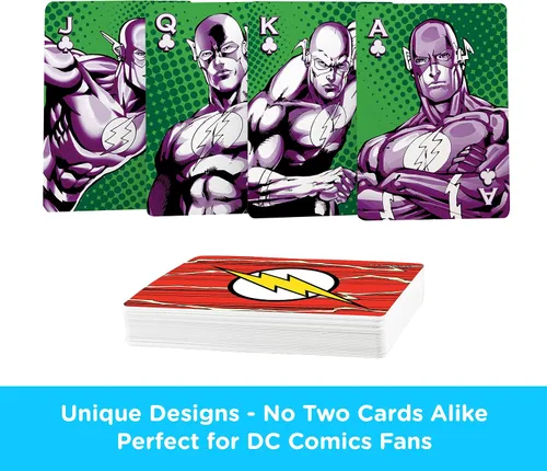 Miniatura 3 de AQUARIUS DC Comics Flash Playing Cards - Baraja de cartas con temática de flash para tus juegos de cartas favoritos, mercancía y coleccionables