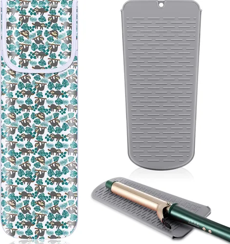 Miniatura 21 de Shappy 2 Piezas Funda de Viaje para Rizador Resistente al Calor Funda Porta Plancha Plana Manga de Neopreno Porta Alisador y Bolsa Plana