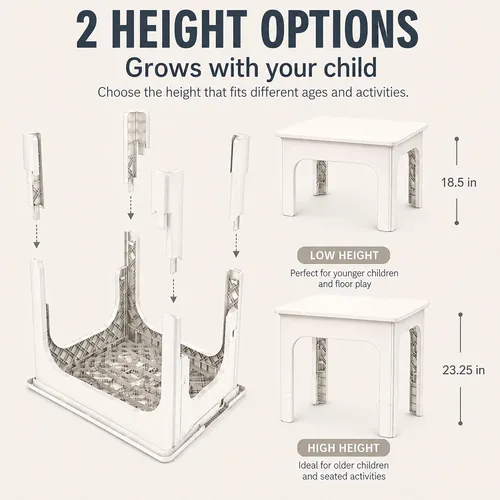 Miniatura 7 de UNICOO Juego de mesa y silla plegable, mesa de actividades portátil de altura ajustable con 2 sillas plegables, para interiores y exteriores