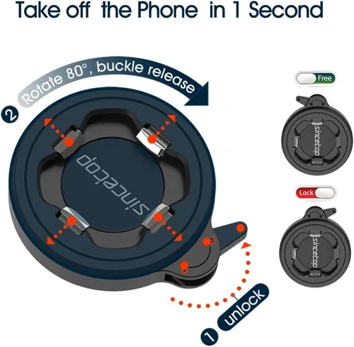 Miniatura 7 de Soporte de teléfono para motocicleta, soporte para teléfono celular con módulo amortiguador de vibraciones, soporte de manillar de bicicleta frontal