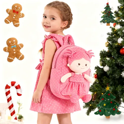 Miniatura 6 de Onetoo Mochila para niños pequeños, regalos de regreso a clases, mochilas para niñas y niños con muñecas de bebé ligeras y suaves en vestido