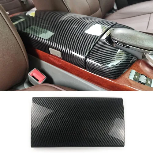 Miniatura 8 de Cubierta protectora para Mercedes-Benz Clase S W221 W222 S400 S450 S500 S550 S560 S600 Color de fibra de carbono Interior del coche Reposabrazos
