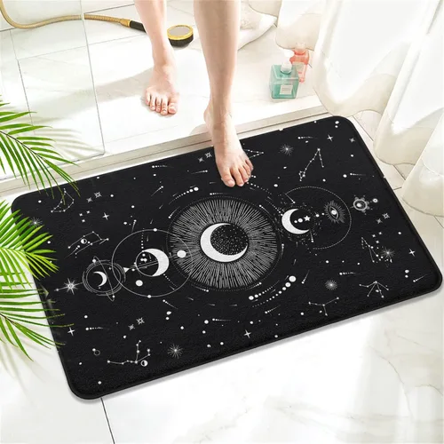 Miniatura 16 de Alfombra Tapete de Baño Abstracta Boho de Mediados de Siglo - Alfombra de Baño de Goma Antideslizante Absorbente Suave para Bañera Ducha Lavabos