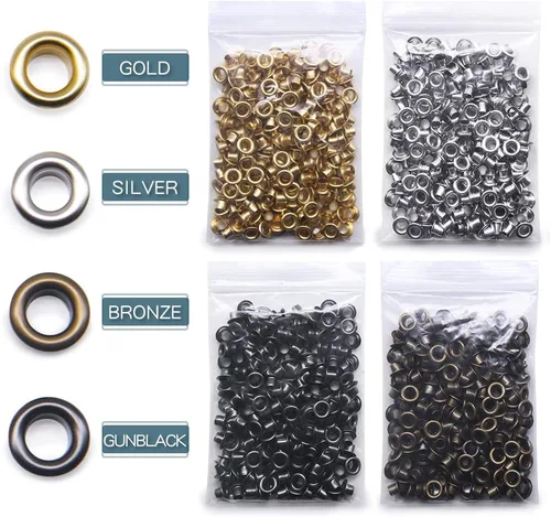 Miniatura 3 de SEMINI Kit de 800 ojales Gronmets de 0.138 in con 3 piezas de herramientas de instalación para zapatos, ropa, bolsa de manualidades, 4