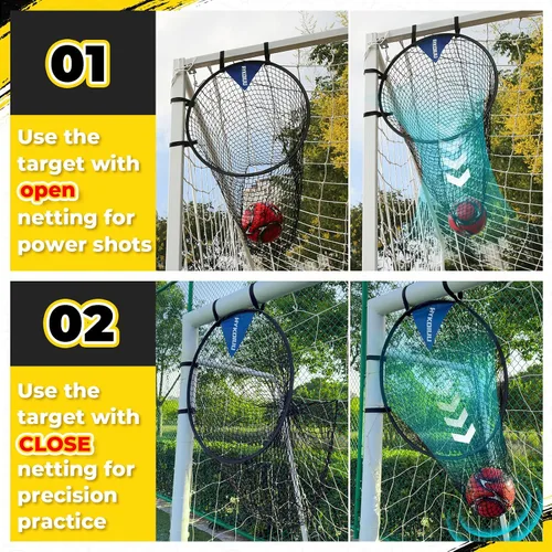 Miniatura 5 de Top Bins - Objetivo de portería de fútbol (2 piezas) de 23.6 pulgadas para voleibol, pase, precisión de disparo, práctica de fútbol
