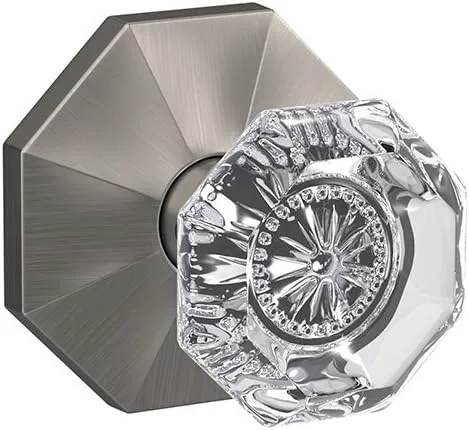 Miniatura 6 de Schlage Custom FC21 ALX 716 COL Alexandria - Pomo de cristal con moldura Collins para pasillos y cerraduras de cama, bronce envejecido
