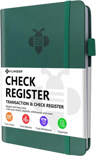 Miniatura 4 de Registro de cheques - Registros de cheques elegantes para chequera personal con registros de cheques y transacciones, registro de chequera de tapa