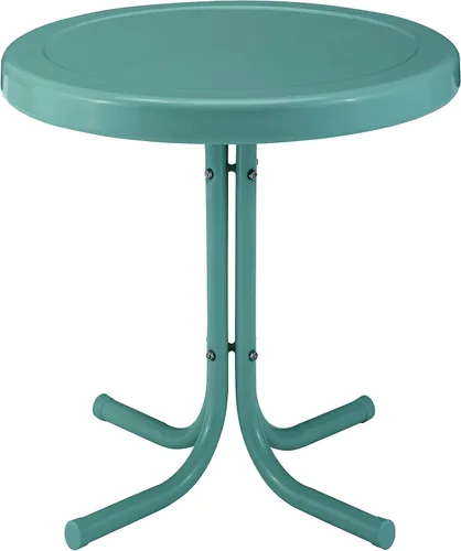 Miniatura 17 de Crosley Furniture Griffith - Mesa auxiliar retro de exterior, de metal resistente a la intemperie, para patio, terraza, porche, color Alabaster