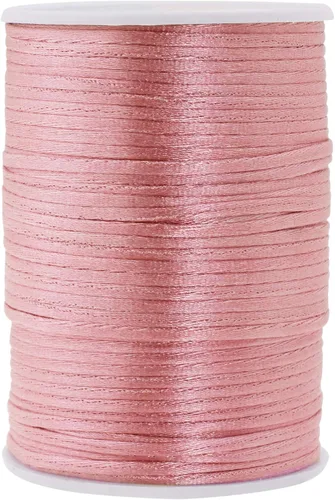 Miniatura 112 de Mandala Crafts Cordón de Satén de Nailon 2mm Cordón Rattail Champagne - 100 Yardas Cordón de Nailon Chino para Nudos Cordón de Seda Cola de Rata