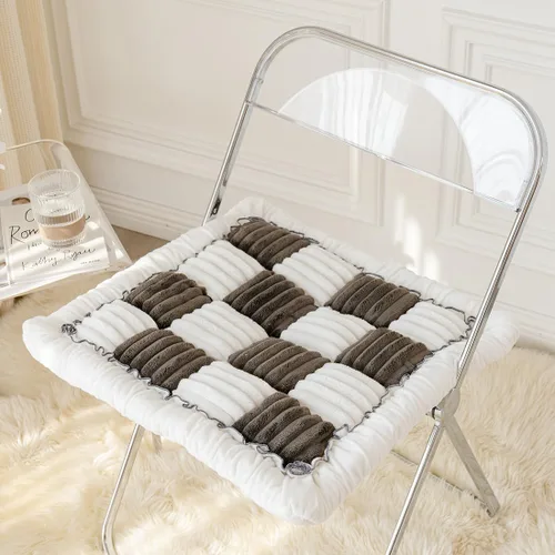 Miniatura 12 de vctops Farmhouse Buffalo - Cojín antideslizante para silla de cocina y comedor con lazos, cojín antideslizante de franela de felpa suave y mullida