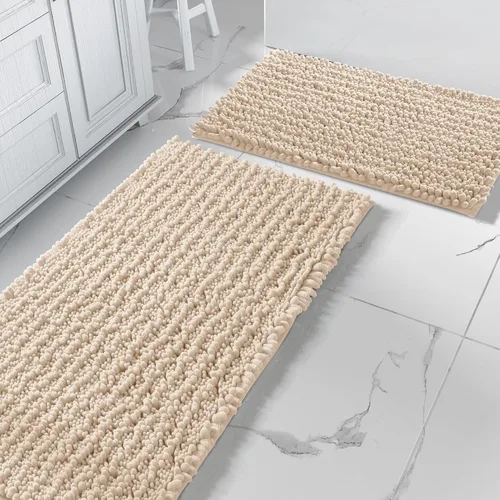 Miniatura 12 de Yimobra - Juego de alfombras de baño de 2 piezas - Alfombra de baño de felpa de lujo extra gruesa de secado rápido, antideslizante súper absorbente