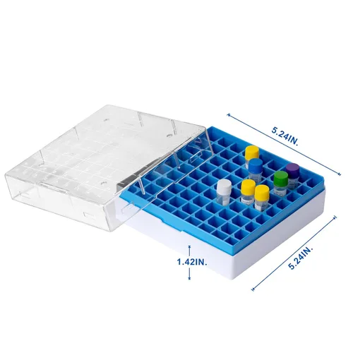 Miniatura 2 de Caja de congelador de laboratorio de PC de 2 pulgadas y 81 pozos, caja de almacenamiento criogénica, caja de almacenamiento criogénica