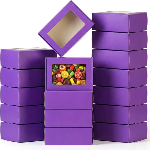 Miniatura 12 de Zonon 30 cajas de jabón para embalaje casero, mini cajas de papel kraft con ventana para panadería, dulces, jabón, embalaje de regalo